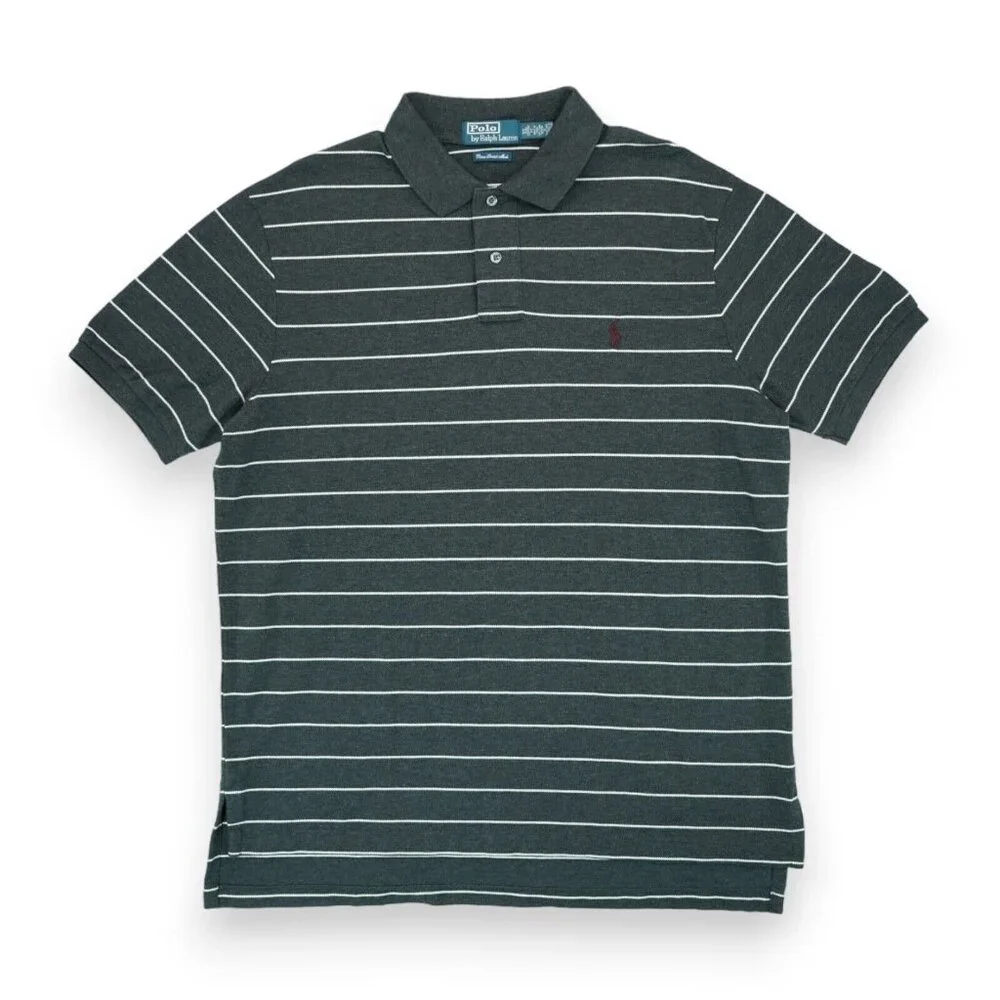 Vintage 90s Polo by Ralph Lauren Pima Stretch Mesh Polo Shirt Men's XL Striped